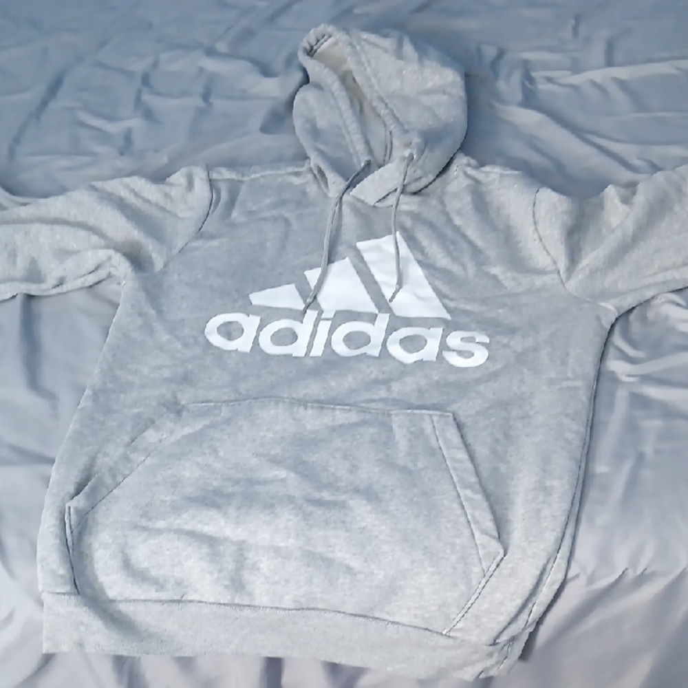 Adidas Men's Light Gray Hoodie